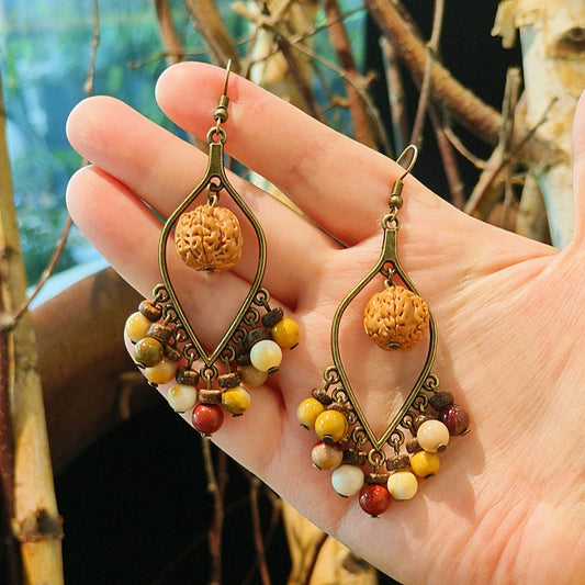 Vintage Chinese Style Tassel Beaded Earrings