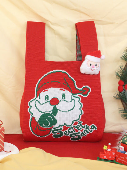 Merry Christmas Wristlet Knit Gift Bag