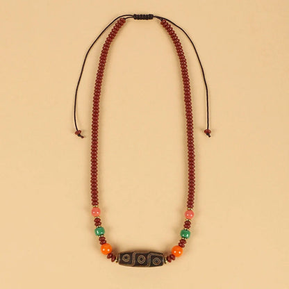 Tianzhu Agate Coral Necklace Tibetan Men And Women Retro Long Ethnic Style Collarbone Chain Tibetan Accessories