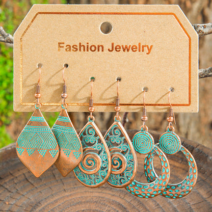 Bohemian Vintage Leaf Earrings Set Stylish Accessories