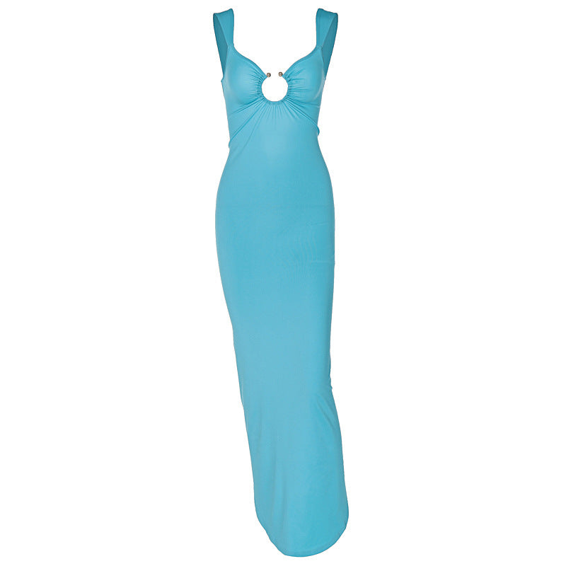 Sexy V-Neck Backless Bodycon Dress