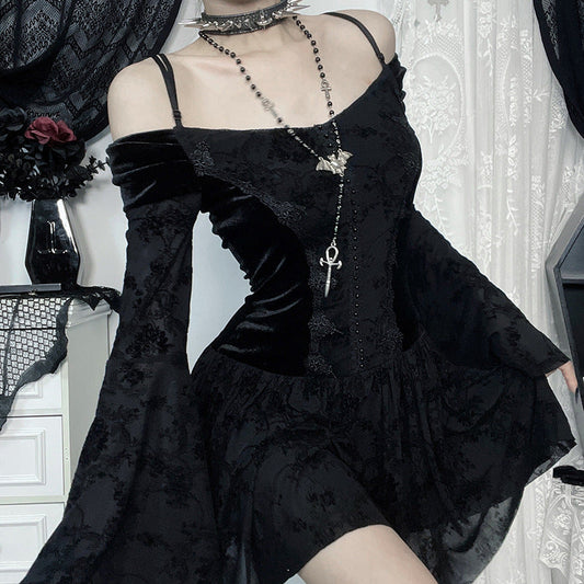 Off-Shoulder Velvet Bodycon Dress Elegant Chic Style
