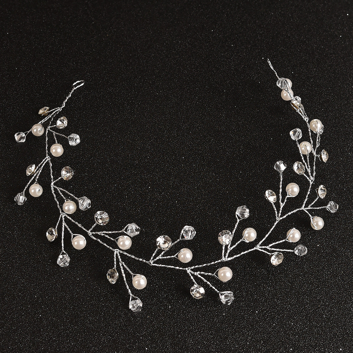 Handmade Pearl And Rhinestone Hairband Wedding Accessories