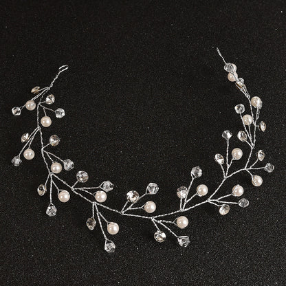 Handmade Pearl And Rhinestone Hairband Wedding Accessories