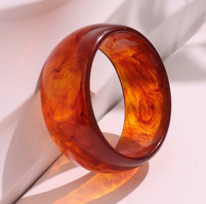 Round Wide Acrylic Layered Bracelets