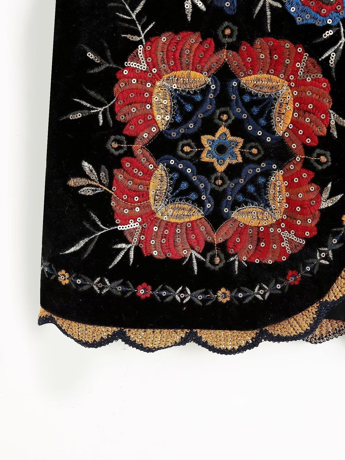 Vintage Flower EmbroideriesÂ Open Front Vest