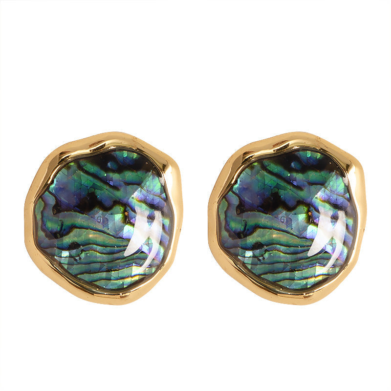 Chic Natural Abalone Shell Stud Earrings