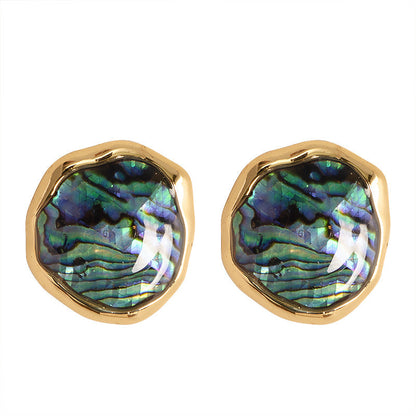 Chic Natural Abalone Shell Stud Earrings