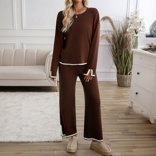 Casual Knit Sweater and Pants Set for Women