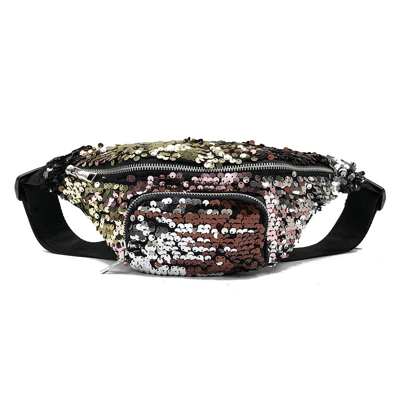 Trendy Women's Sequin Crossbody Chest Bag