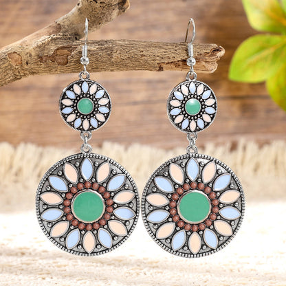 Bohemian Vintage Floral Tassel Earrings for Women
