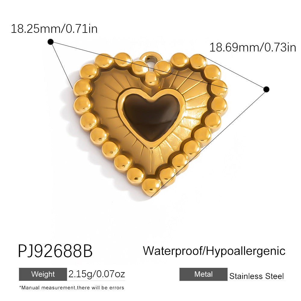 Heart Flower Pendant Accessories 18K Gold Plated Stainless Steel Jewelry
