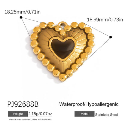 Heart Flower Pendant Accessories 18K Gold Plated Stainless Steel Jewelry