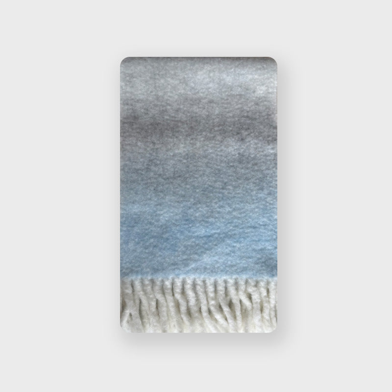 Gradient Wool Blend Scarf Women's Thick Warm Stylish Neck Wrap