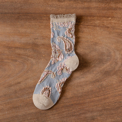 Rufia - Bohemian Embossed Floral Socks