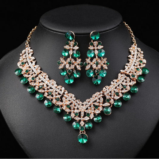 Bridal Necklace and Earrings Set Vintage Floral Accessories