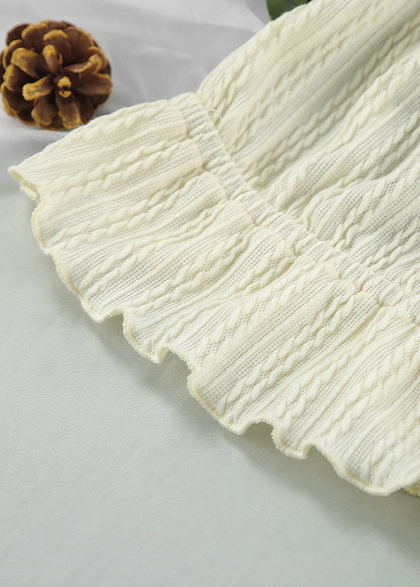 Knitted Two Piece Lounge Set With Lace Trim