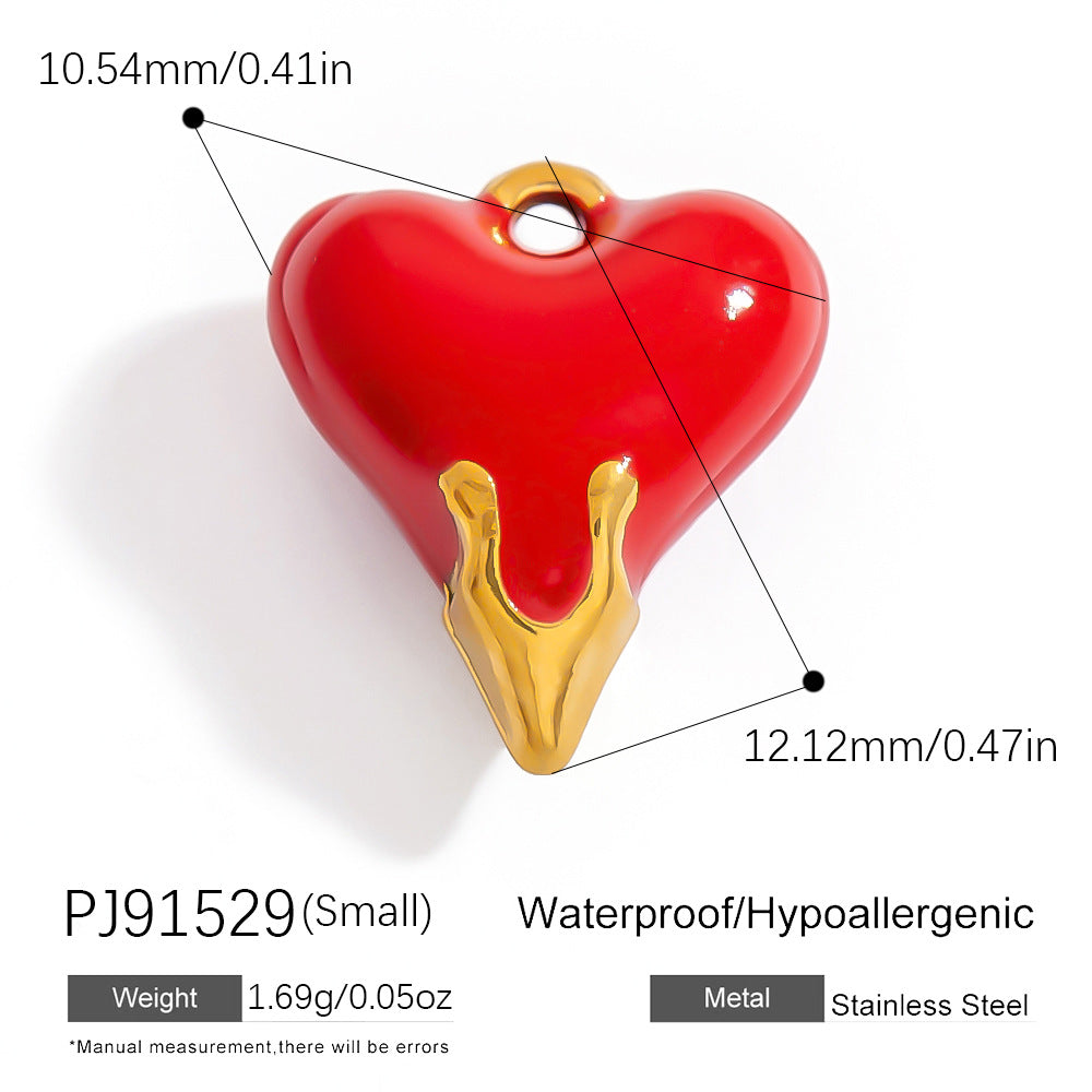 Luxury Stainless Steel Jewelry Accessories Elegant Heart-Shaped Stones