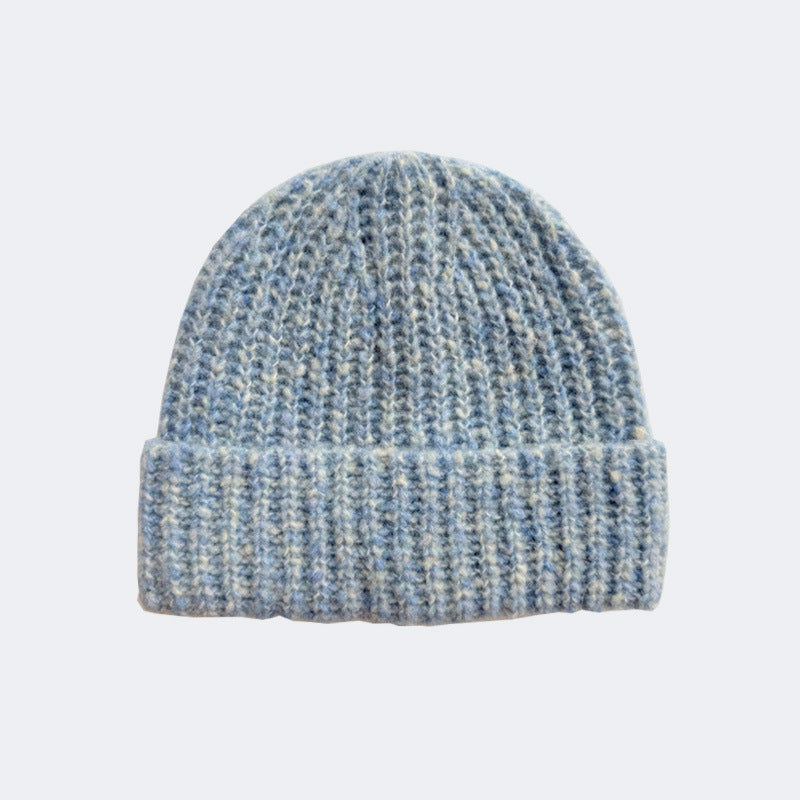 Knitted Wool Blend Beanie Hat for Women