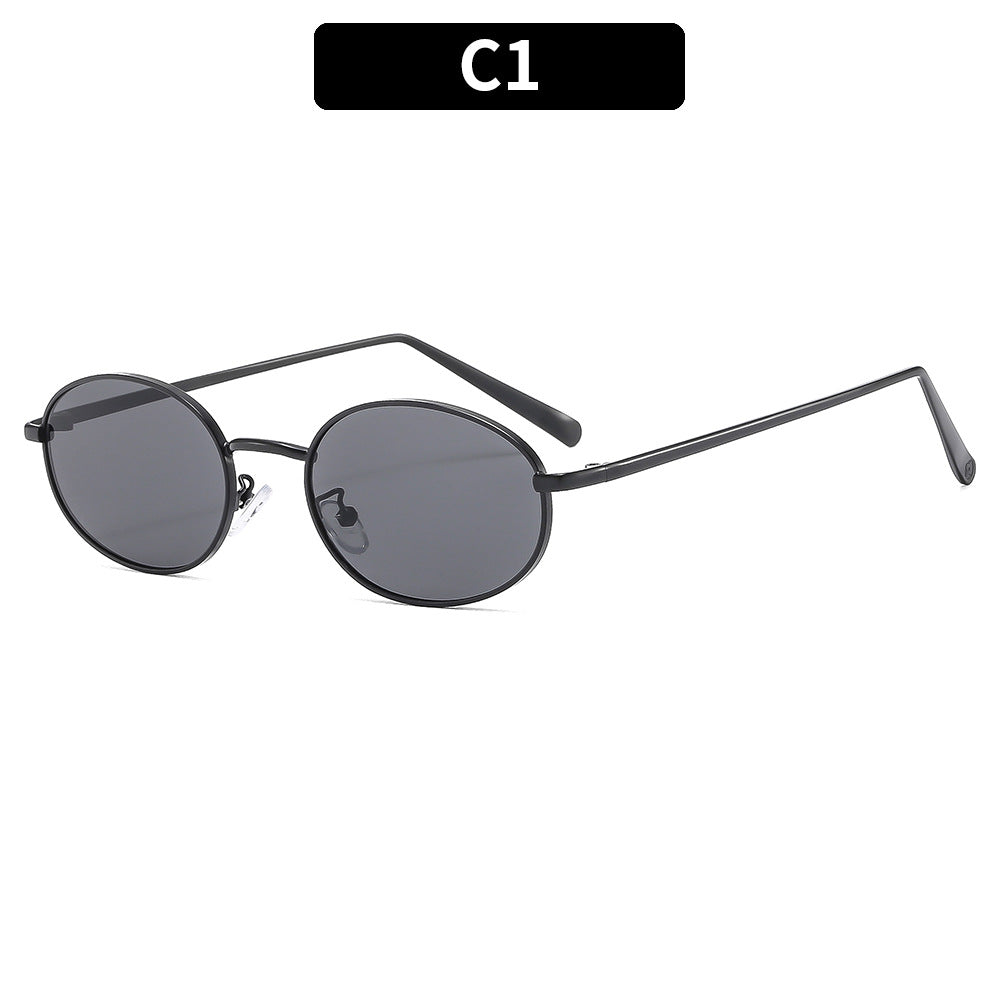 Retro Oval Hip-Hop Fashion Sunglasses Unisex Outdoor UV Protection