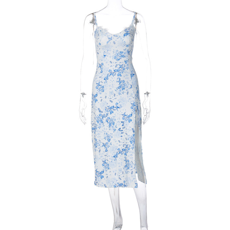Floral Print Maxi Dress Sleeveless A-Line Casual Dress