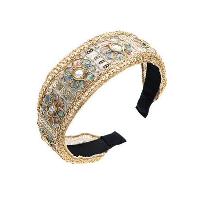 Vintage Floral Wide Headband for Women