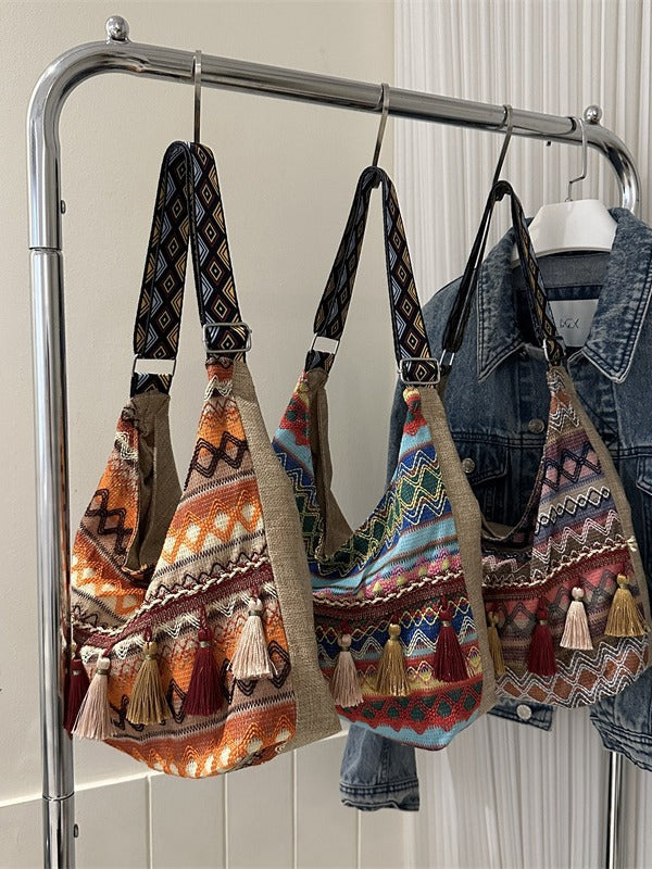 Fashionable Ethnic Style Fringe Casual Tote Bag