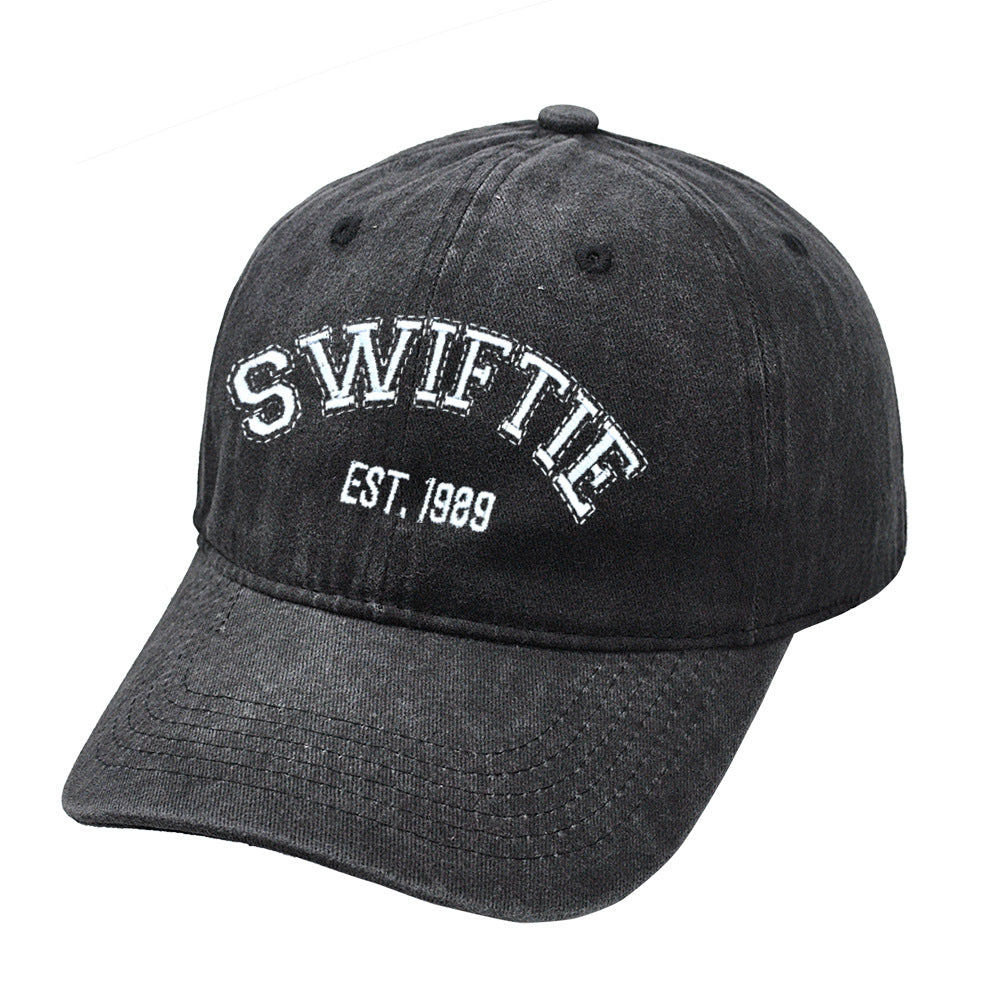 Letter Enbroidered Washed Simple Baseball Caps