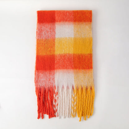 2+ Soft Contrast Color Plaid Scarves