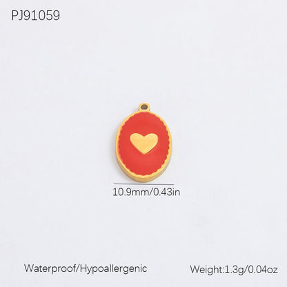 Cute Heart Pendant Stainless Steel Necklace with 18K Gold Plating