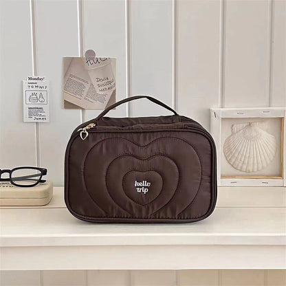 Salt Blue Portable Makeup Bag Embroidered Travel Organizer