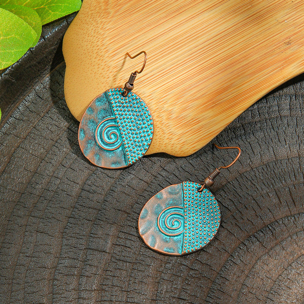 Vintage Style Alloy Earrings with Geometric Design and Bohemian Charm