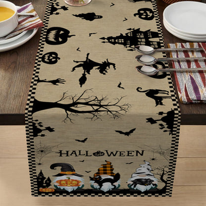 Halloween Table Flag Bat Ghost Dwarf Linen Tablecloth