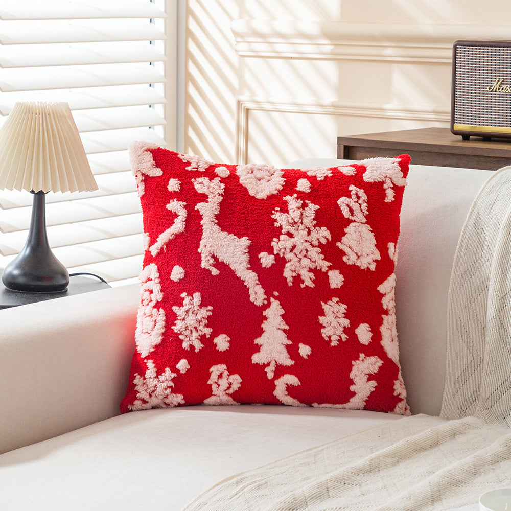 Plush Soft Christmas Striped Throw Pillow Case