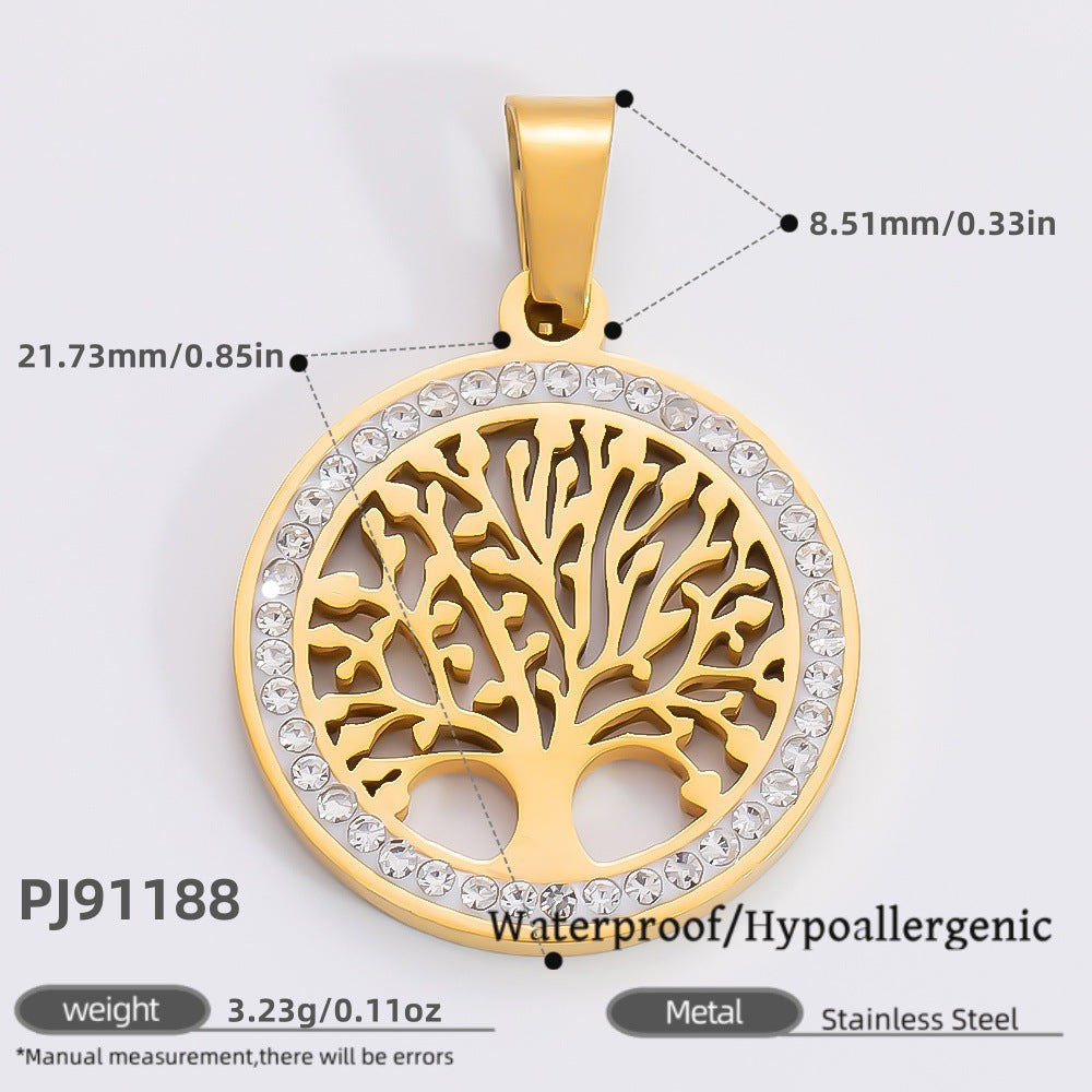 Floral Starfish 18K Gold Plated Stainless Steel Pearl Pendant Necklace