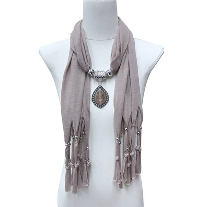 Alloy Jewelry Scarf, Pendant Scarf, Polyester Sweat Cloth 180X40 Women'S Autumn And Winter Scarf
