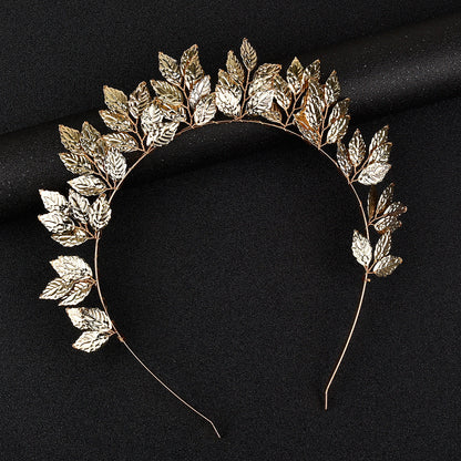 Trendy Alloy Leaf Hairband Elegant Casual Headband