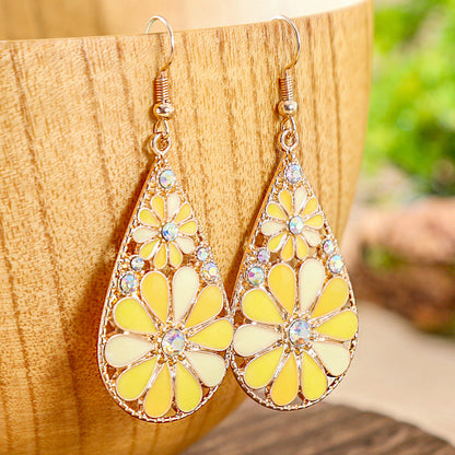 Colorful Alloy Drop Earrings Bohemian Style Fashionable Accessories