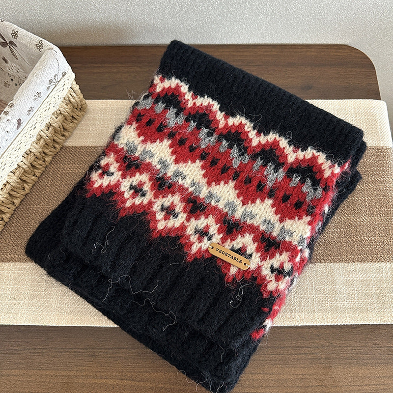 Winter Thicken Warm Fair Isle Knit Scarf
