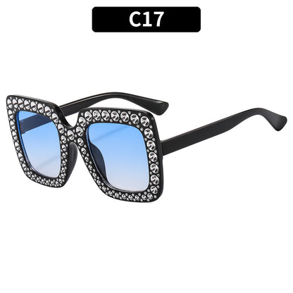 Colorful Disco Party Diamond Frame Sunglasses Retro Style