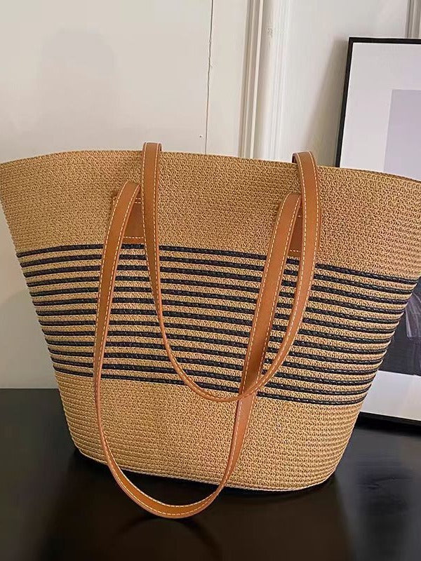 Women's Summer Straw Tote Bag Large Capacity Woven Shoulder Bag