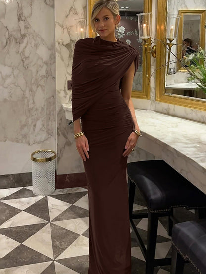 Fashionable Asymmetrical Bodycon Dress With Ruching