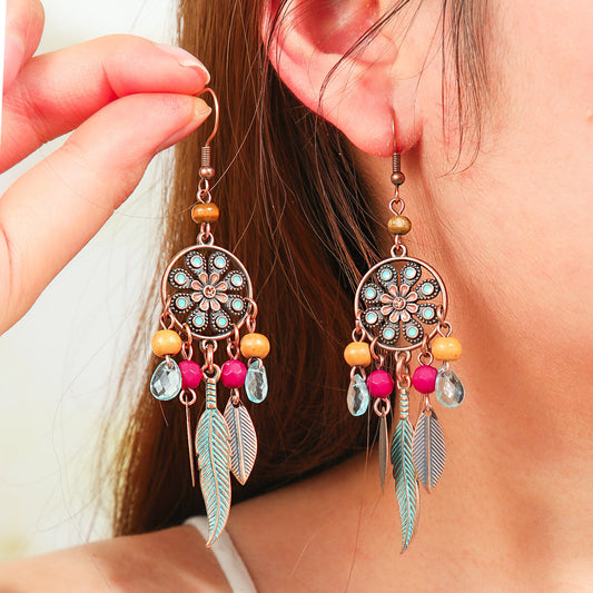 Trendy Ethnic Style Tassel Earrings Colorful Jewelry