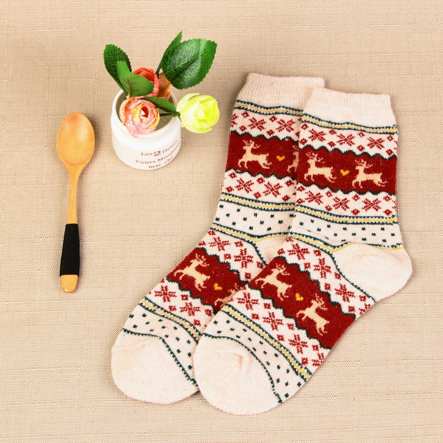Rufia - Christmas Reindeer Pattern Warm Socks