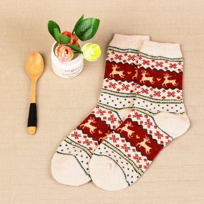Rufia - Christmas Reindeer Pattern Warm Socks
