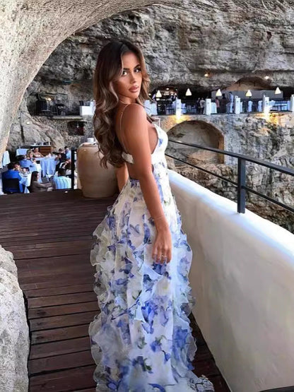 Off-The-Shoulder Chiffon Dress Elegant Long Evening Gown