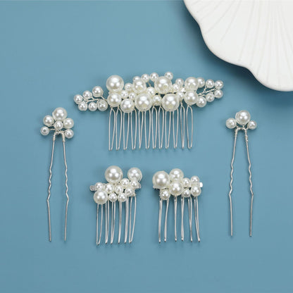 Retro Baroque Pearl Hair Fork Wedding Hair Accessories Set