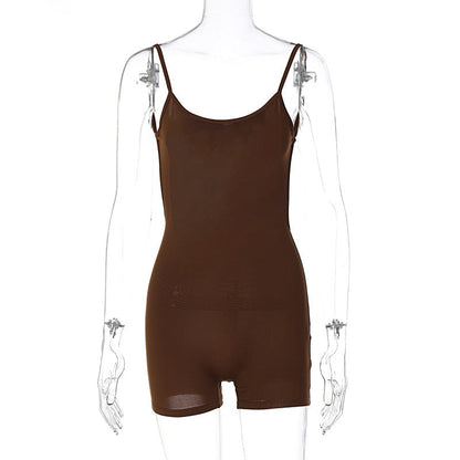 Backless Ruched Jumpsuit Sexy Slim Fit
