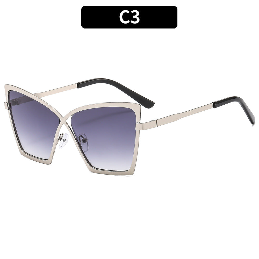 Trendy Large Frame Metal Blue Light Blocking Glasses