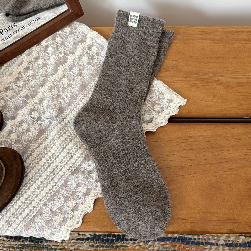 Trendy Wool Vertical Striped Warm Crew Socks
